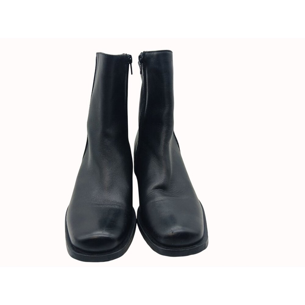 Santana Canada Black Leather Ankle Boots Side Zipper Closure Women’s Size 9 - Picture 3 of 13